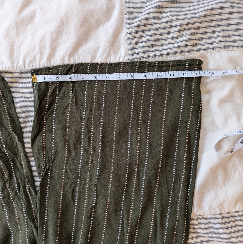 Sozy Charlie Wide Leg Pants in Olive with Stripes - Picture 8 of 10